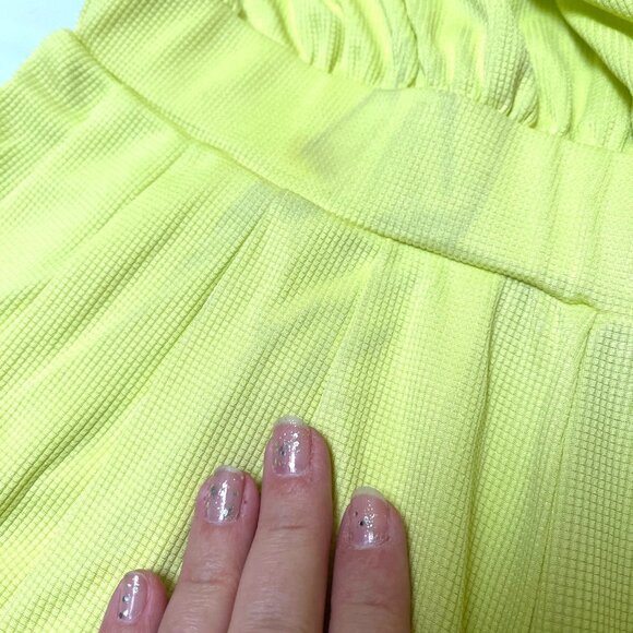 Halara Neon Green Tall Wide-Leg Jumpsuit Size S Pockets & Elastic Waist - Picture 5 of 5